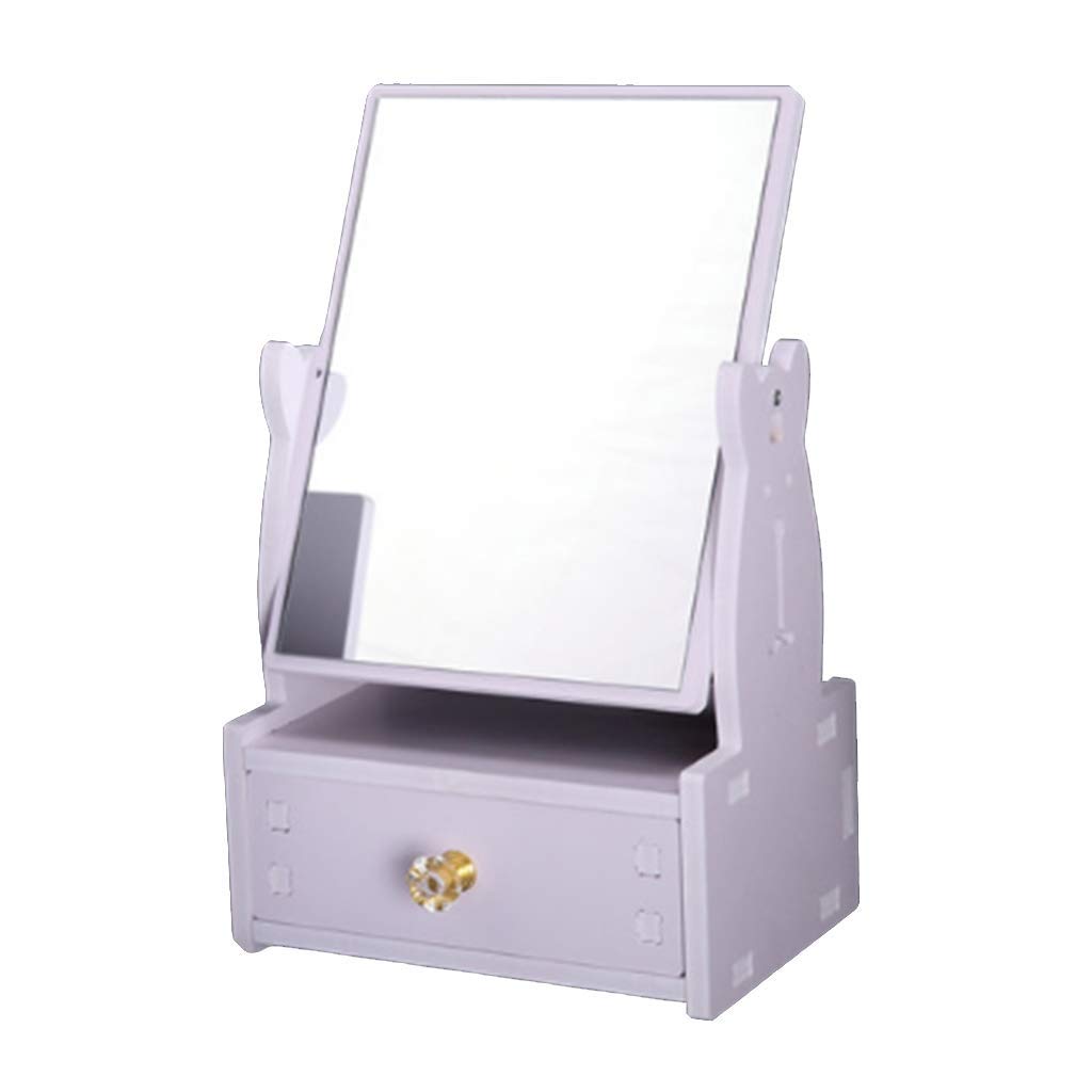 Amazon | 引き出し付き 卓上ミラー メイク鏡 卓上デスクトップ鏡 化粧